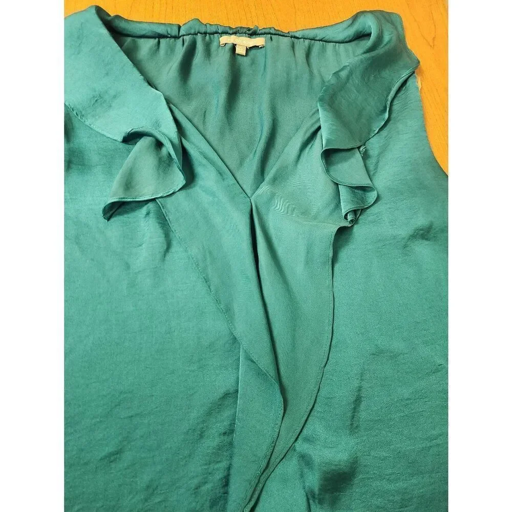 NY Collection XL Green sleeveless top with Ruffle (R)